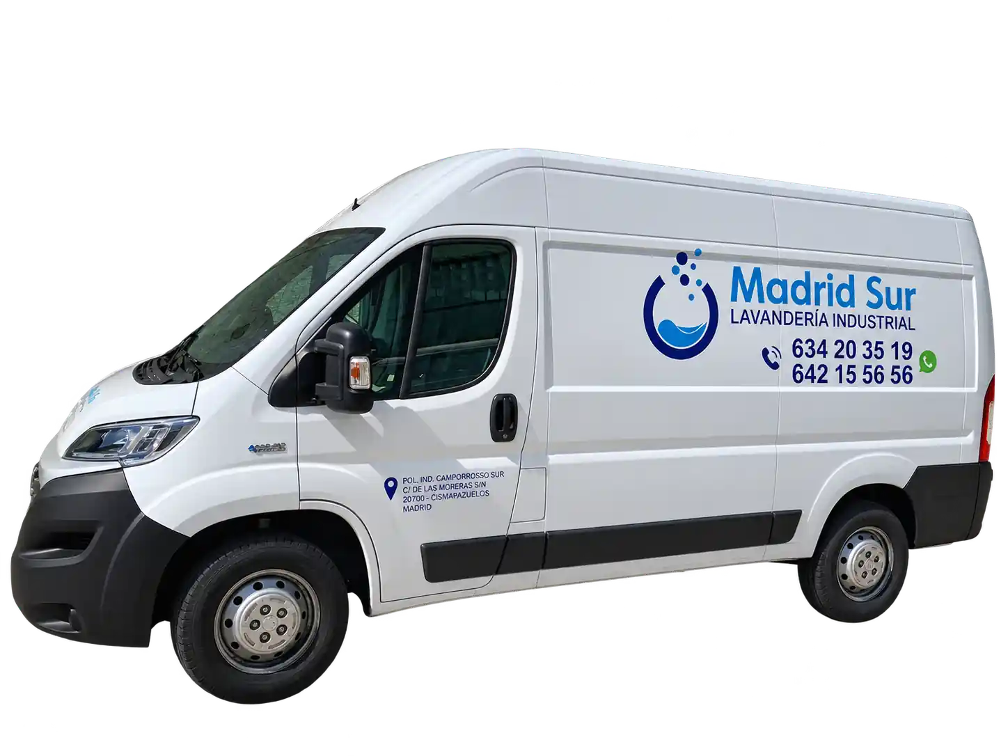 Furgoneta de recogida y entrega de Madrid Sur Lavandería Industrial